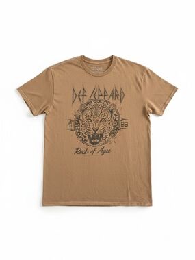 Def Leppard Rock of Ages Graphic Tee - Brown Tan Medium